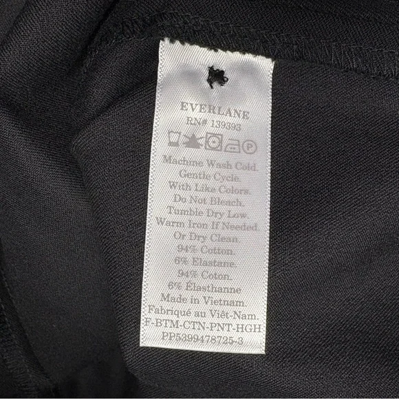 NWT Everlane The Bi-Stretch Side Zip Ankle Work Pant • Size 8 • Black - Picture 13 of 14